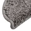vidaXL Tapis d'escalier 15 pièces 56 x 17 x 3 cm Gris Demi-rond