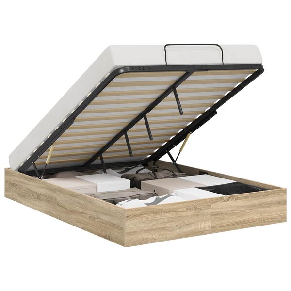 vidaXL Cadre de lit ottoman Ch&ecirc;ne Sonoma 203 x 120 x 25 cm