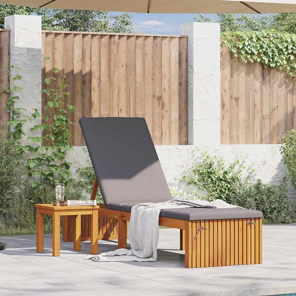 vidaXL Transat Huile Naturelle 200 x 55 x 94 cm Bois d'acacia massif