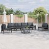 vidaXL Ensemble de canapé de jardin avec coussin 7 pcs Noir Acier