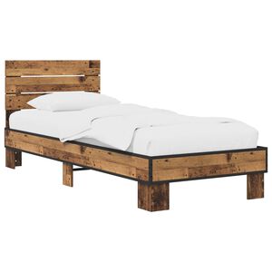 vidaXL Cadre de lit avec t&ecirc;te de lit Bois ancien 80 x 200 cm