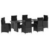 vidaXL Ensemble de repas ext&eacute;rieur 7 pc Noir polyrotin