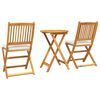 vidaXL Ensemble bistro de jardin 3 pcs Marron Bois d'acacia massif