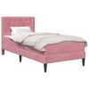 vidaXL Cadre de lit avec matelas Rose 100 x 200 cm Velours