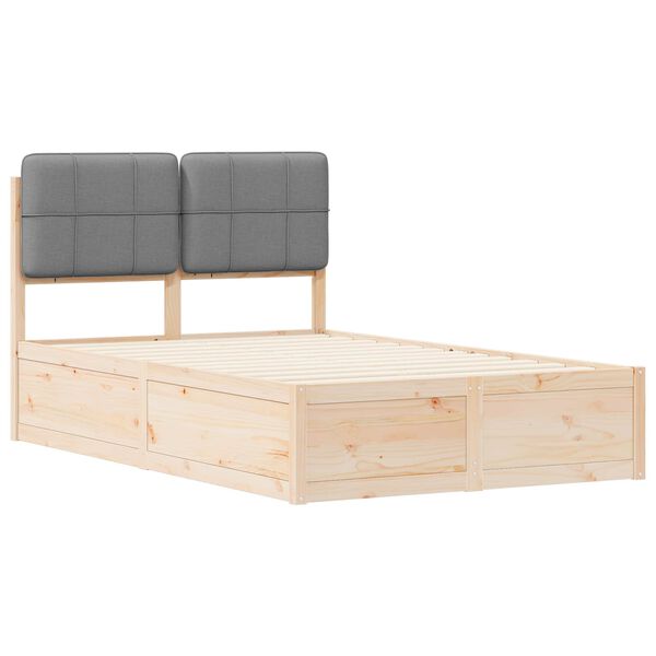 vidaXL Cadre de lit avec t&ecirc;te de lit rembourr&eacute;e Gris clair