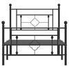 vidaXL Cadre de lit m&eacute;tal sans matelas avec pied de lit noir 90x190 cm