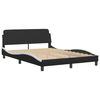vidaXL Cadre de lit sans matelas Hvar noir et blanc 140x190 cm similicuir