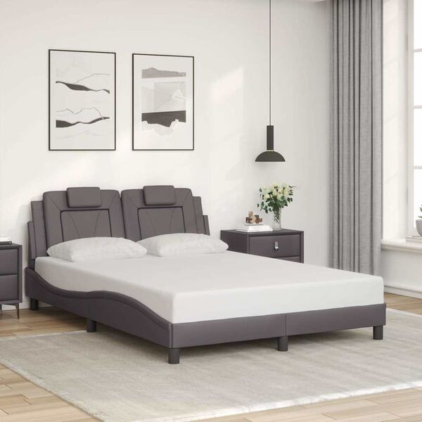 vidaXL Cadre de lit Viana sans matelas gris 140x200 cm similicuir