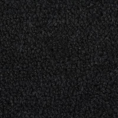 vidaXL Tapis de porte noir demi-rond 40x60 cm fibre de coco touffeté
