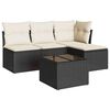 vidaXL Salon de jardin 5 pcs avec coussins noir r&eacute;sine tress&eacute;e