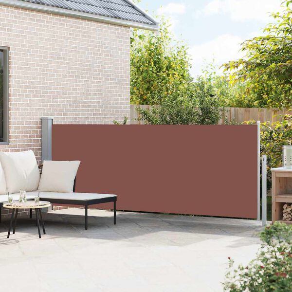 vidaXL Auvent lat&eacute;ral r&eacute;tractable de patio 140x500 cm Marron