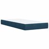 vidaXL Sommier &agrave; lattes de lit avec matelas bleu 90x200 cm velours
