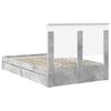 vidaXL Lit de Rangement Gris b&eacute;ton 135 x 190 cm Bois d'ing&eacute;nierie