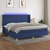 vidaXL Sommier &agrave; lattes de lit matelas et LED Bleu 200x200 cm Tissu