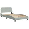 vidaXL Lit avec matelas gris clair 100x200 cm velours