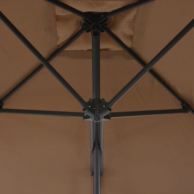 vidaXL Parasol d'extérieur avec poteau en acier 250 x 250 cm Taupe