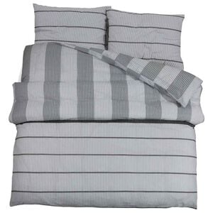 vidaXL Ensemble de housse de couette gris clair 225x220 cm coton