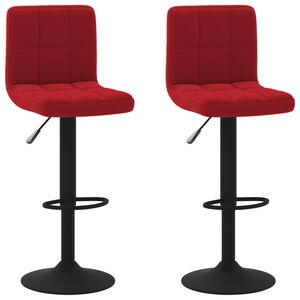 vidaXL Tabourets de bar lot de 2 rouge bordeaux velours