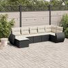 vidaXL Salon de jardin 7 pcs avec coussins noir r&eacute;sine tress&eacute;e