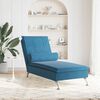 vidaXL Chaise longue de massage avec traversin bleu velours