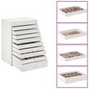 vidaXL Coffret &agrave; bijoux 10 niveaux porte-montres blanc 29x20,5x40,5 cm
