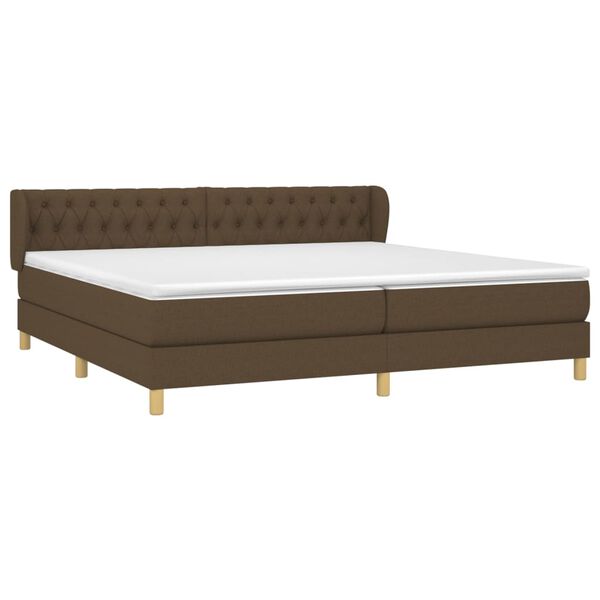 vidaXL Sommier &agrave; lattes de lit avec matelas Marron fonc&eacute; 200x200 cm