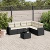 vidaXL Salon de jardin 7 pcs avec coussins noir r&eacute;sine tress&eacute;e