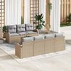 vidaXL Ensemble de canap&eacute; de jardin avec coussin 8 pcs Beige polyrotin
