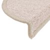 vidaXL Tapis d'escalier 10 pièces 56 x 17 x 3 cm Taupe Demi-rond