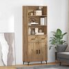 vidaXL Haut Armoire avec tiroir Ch&ecirc;ne artisanal 69,5 x 34 x 180 cm
