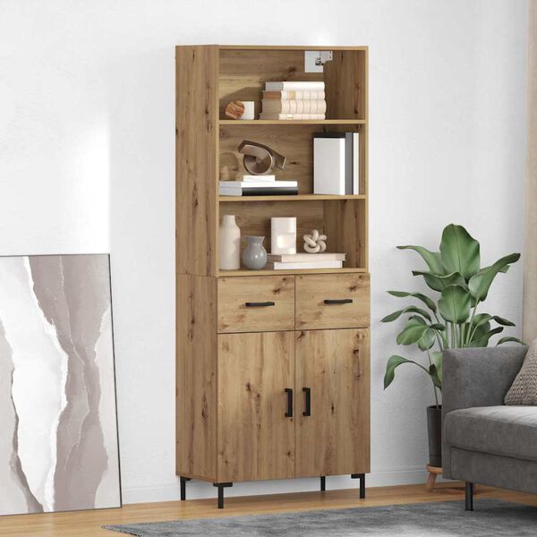 vidaXL Haut Armoire avec tiroir Ch&ecirc;ne artisanal 69,5 x 34 x 180 cm