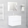 vidaXL Ensemble de meubles de salle de bain blanc bois d'ing&eacute;nierie