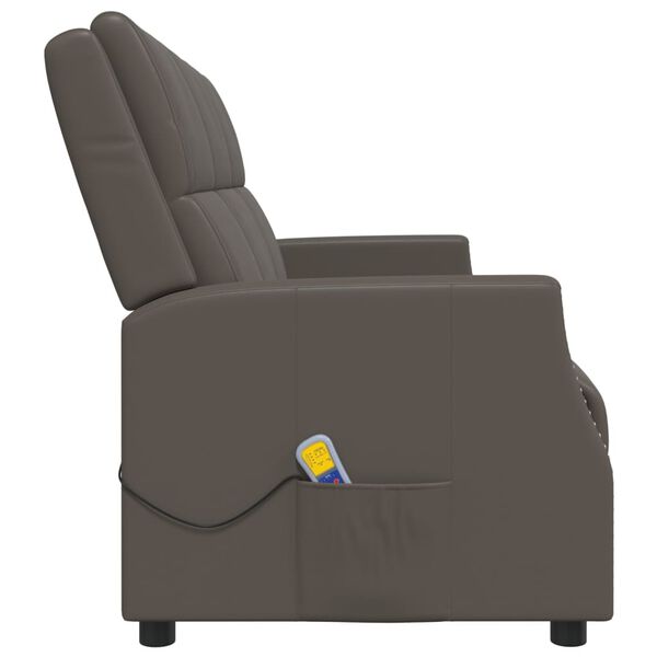 vidaXL Fauteuil de massage inclinable 3 places gris similicuir
