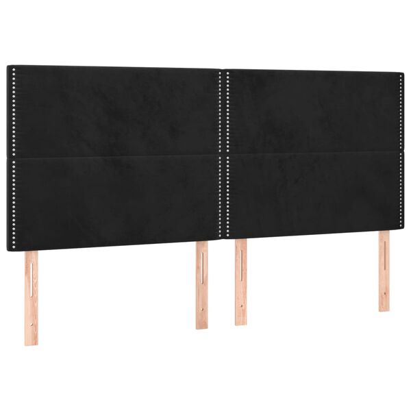 vidaXL T&ecirc;te de lit &agrave; LED Noir 160x5x118/128 cm Velours
