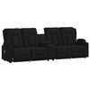 vidaXL Fauteuil inclinable et porte-gobelets 4 places noir similicuir