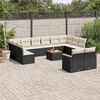 vidaXL Salon de jardin avec coussins 13 pcs noir r&eacute;sine tress&eacute;e