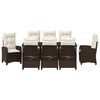 vidaXL Ensemble de salle &agrave; manger pour jardin 9 pcs Marron polyrotin