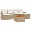 vidaXL Ensemble de canap&eacute; de jardin 6 pc Beige polyrotin