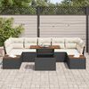 vidaXL Ensemble de canapé de jardin 8 pcs Noir Poly rotin