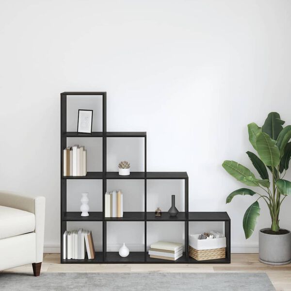 vidaXL Cloison Biblioth&egrave;que Ch&ecirc;ne noir 131,5 x 29 x 131,5 cm