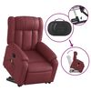 vidaXL Fauteuil inclinable de massage &eacute;lectrique rouge bordeaux