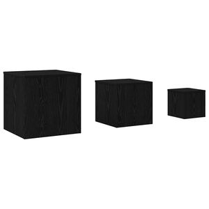 vidaXL Table Gigogne 3 pc Ch&ecirc;ne noir 45 x 45 x 45 cm Bois d'ing&eacute;nierie