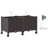 vidaXL Porte-plante de jardin avec irrigation et roues 2 pc Marron PP
