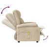 vidaXL Fauteuil de massage Crème Tissu