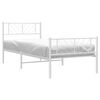 vidaXL Cadre de lit métal sans matelas et pied de lit blanc 107x203 cm