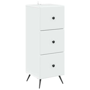 vidaXL Armoire &agrave; tiroirs Blanc 33 x 34,5 x 90 cm Bois d'ing&eacute;nierie