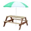 Axi House Table Picnic Nick Brun avec Parasol Vert Blanc