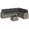 vidaXL Salon de jardin avec coussins 7 pcs gris r&eacute;sine tress&eacute;e
