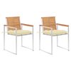 vidaXL Chaises de jardin avec coussins lot de 2 Teck solide et acier