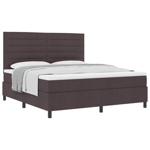 vidaXL Lit &agrave; ressorts avec matelas Marron fonc&eacute; 180 x 200 cm tissu